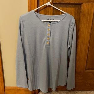 Simply Southern soft blue henley